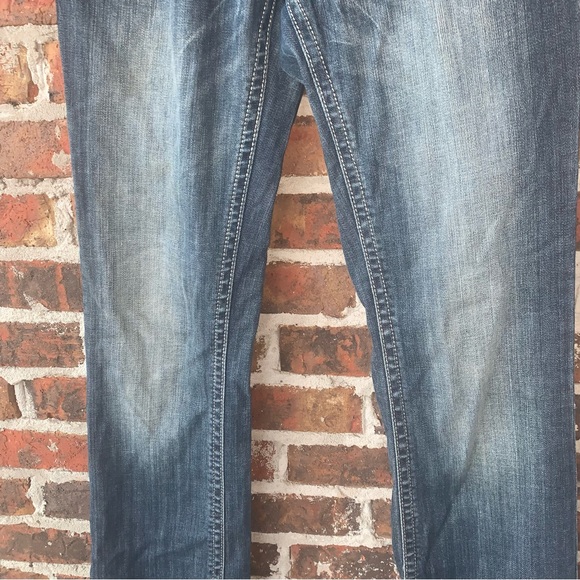 Grace in LA Boot Cut Dark Wash Jeans with Rhinestone Cross on Back Pocket - Picture 3 of 13